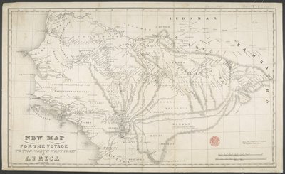 Dean & Munday によって描かれ、印刷された、アフリカの北西海岸、Anno への航海のための新しい地図 作： English School