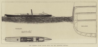 アルゼンチン共和国のために建造された新型魚雷発射機（エングレービング 作： English School