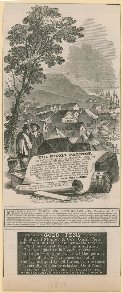 Nicoll Paletot、Richard Mosley＆Co、London General Mourning Warehouse Advertising 作： English School