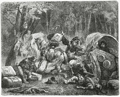 貴族の略奪旅行商人、1882 作： English School