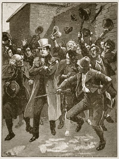 OConnellが刑務所から帰国、Cassells Illustrated History of England（sepia写真）からのイラスト 作： English School