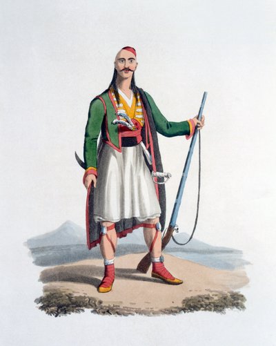 1818年のスパヒスの将校（アクアチント色） 作： English School