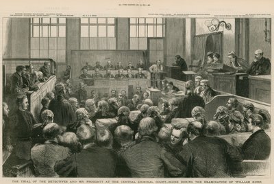 オールドベイリー。探偵とフログガット氏の裁判。ウィリアム・カーの検査 作： English School