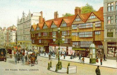 ロンドン、ホルボーン、オールドハウス（カラーリトグラフ 作： English School