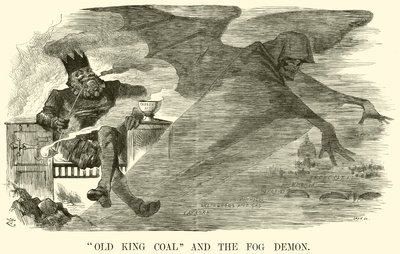 オールド・キング・コール」と「霧の魔物」(エングレービング) 作： English School