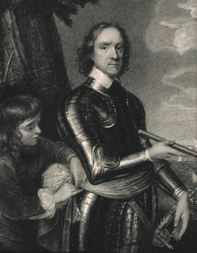 オリバー・クロムウェル（1599-1658）1833年出版の「The Gallery of Portraits」より（エングレーヴィング） 作： English School