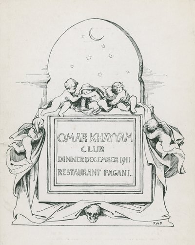 Omar Khayyam Clubディナー、1911年12月、Paganis Restaurant 作： English School