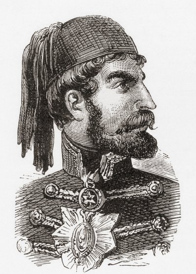 オマール・パシャ・ラタス（ウォードとロックの『イラストレイテッド・ヒストリー・オブ・ザ・ワールド』1882年頃より 作： English School