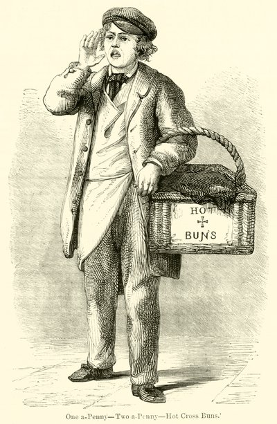 One a-Penny, Two a-Penny, Hot Cross Buns (e.g. engraving) 作： English School