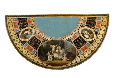 ジョージ3世のティーテーブルの1つ、おそらくアイルランド、1780年頃（黒と金の日本製と多色の装飾が施された木材）（3056799-803も参照） 作： English School