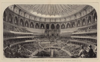 女王陛下によるロイヤル・アルバート・ホール・オブ・アーツ・アンド・サイエンスの開館（1871年3月29日）（彫刻作品 作： English School