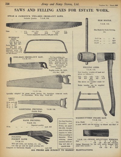 Army and Navy Storesカタログより 作： English School