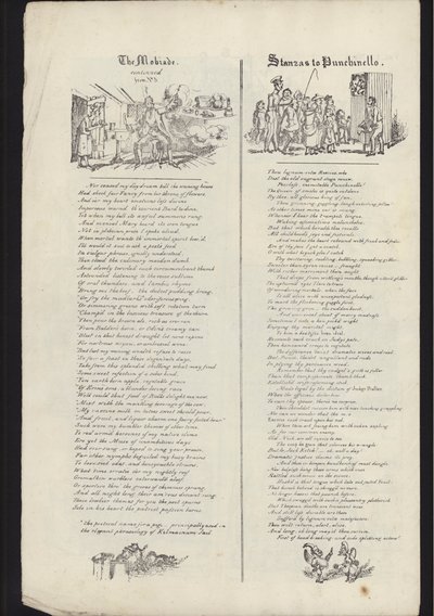 1835年7月23日に発行されたグラスゴー・フェアのリーフレットのページ（エングレーヴィング 作： English School