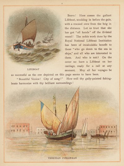 The Boats of the World』のページ、19世紀後半（カラーリトグラフ） 作： English School