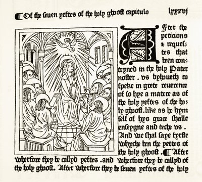 1484年にウィリアムカクストンによって印刷されたロイヤルブックのページ、ウィリアムヒックマンスミスオーブリー（1858〜1916）によってイングランドの国内および国内史から出版されたロンドン、1890年頃 作： English School