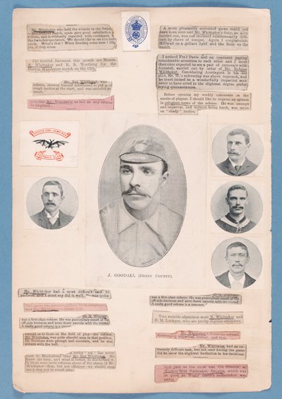 1895-96シーズン中にナットウィッテイカーが編集したスクラップブックのページ 作： English School