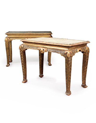 ジョージ2世の桟橋テーブルのペア、c.1730-40 作： English School