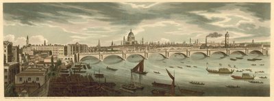 ロンドンブリッジとセントポール大聖堂を含むロンドンのパノラマビュー 作： English School