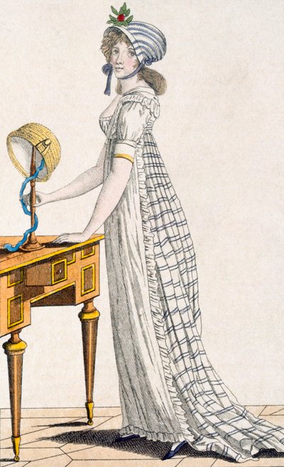 パリのドレス、レディースマガジン、1802年 作： English School