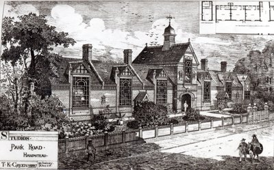 1880年9月3日、ビルディングニュースのハムステッドパークロード 作： English School