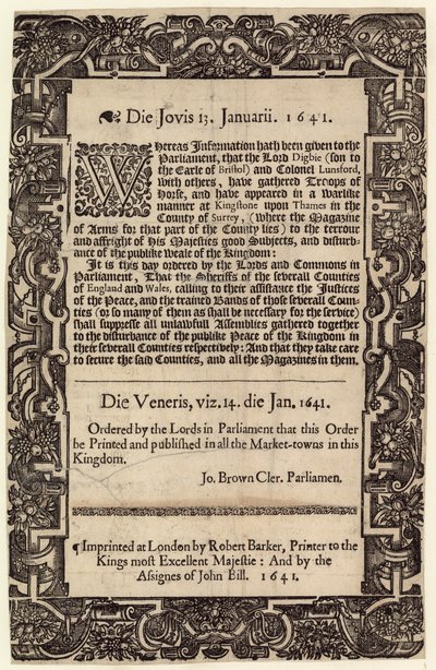 議会命令、1641年1月14日 作： English School
