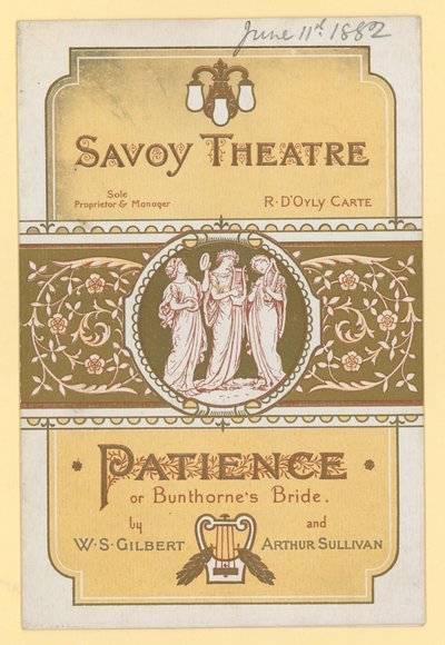 忍耐;またはWS GilbertとArthur SullivanによるBunthornes Bride 作： English School