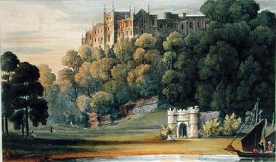 ペンティリー城（1826年発行のアッカーマンの「芸術のリポジトリ」より）（カラーリトグラフ 作： English School