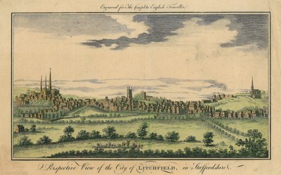 リッチフィールド市の斜視図、1795-98年 作： English School