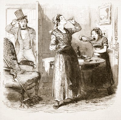 ロンドンの絵のようなスケッチ：The Lodging House、The Illustrated London News、1849 作： English School