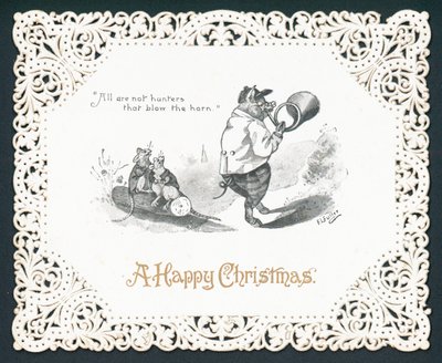 豚の吹き角、クリスマスカード 作： English School
