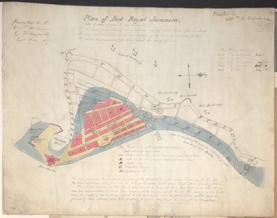 ポート ロイヤル ジャマイカの計画、地震前の状態 作： English School