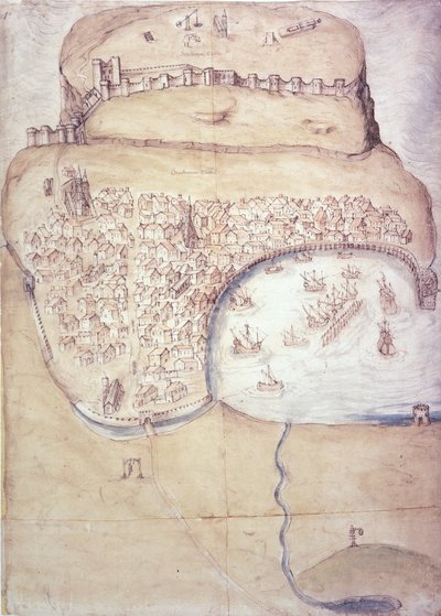 スカボローとその防御の計画、1540年頃（カラーリソ） 作： English School