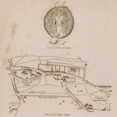 1600年のロンドンのフィールズにあるセントジャイルズの計画 作： English School