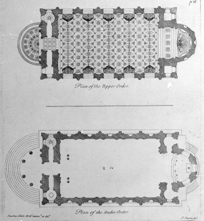 セントメアリーズルストランド上院および下院の計画、ウェストミンスター、1720年 作： English School