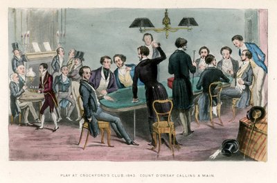 1843年クロックフォードクラブでプレイ。ドーシーがメインを呼ぶカウント 作： English School