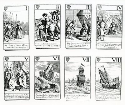 1699年のスペイン艦隊のイベントを描いたトランプ 作： English School