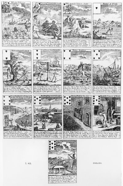 バブルベンチャーを風刺するトランプ、c.1720 作： English School