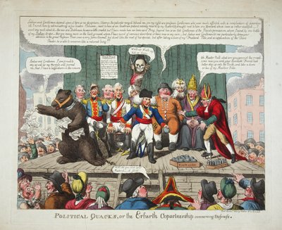 政治的なヤブ医者、またはビジネスを開始するエルフールト共同経営者、パブ。1808年（手彩色彫刻）。 作： English School