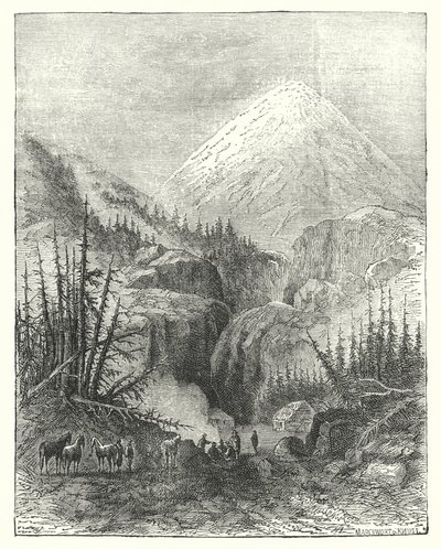 ポポカタペトル（煙る山）（版画 作： English School