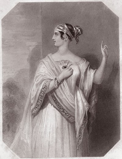 ブルータスの妻ポーシア（Portia Wife of Brutus）（Jules Cesar - the Tragedy of Julius Caesar）の中で - "Galerie des femmes de Shakespeare, collection of 45 serious portraits by the early London artists, enriched with critical and literary notices" サー 作： English School