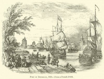 ロシェル港、1650 作： English School