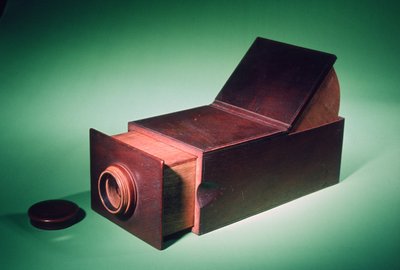 ポータブルスライディングボックスカメラobscura、c.1800（木） 作： English School