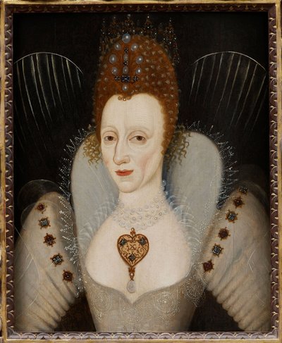 「女王エリザベス1世の肖像（1533-1603） 1600年頃の匿名の絵 個人蔵 作： English School
