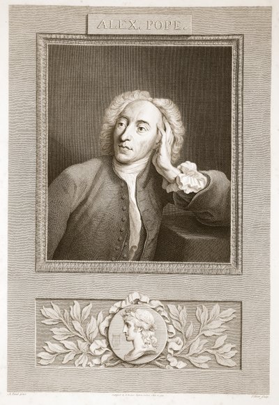 アレクサンダー・ポープの肖像、デビッド・ヒュームの歴史、イングランドのイラスト、パブ。 1812年ロンドン、R。ボウヤー 作： English School
