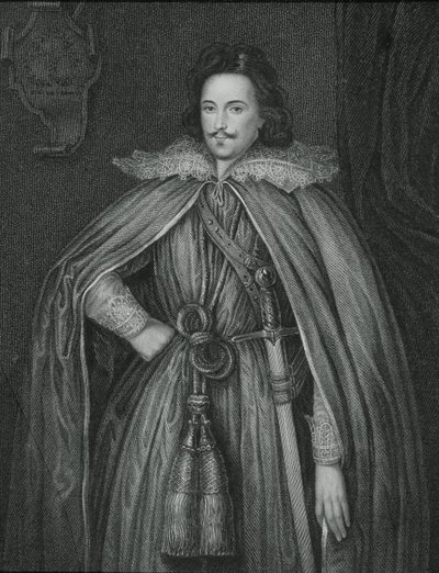 エドワードハーバートの肖像（1583-1648）、「ロッジの英国の肖像」、1823年 作： English School