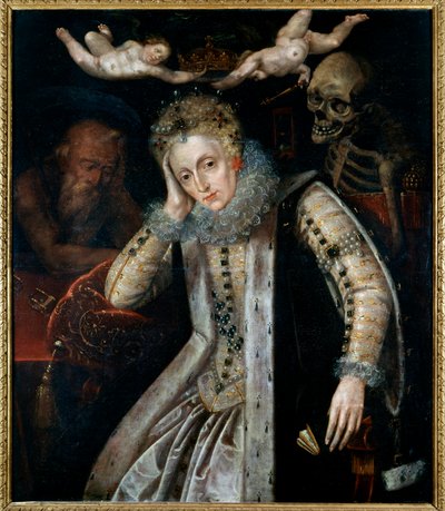 イングランド王妃エリザベート・アイア（1533-1603）の晩年の肖像。イギリス派の絵画 作： English School