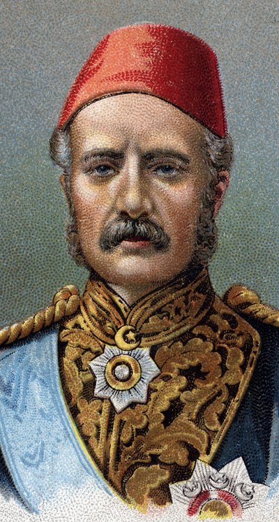 チャールズ・ゴードン将軍の肖像 - Charles George Gordon dit le Pasha (1833-1885), British soldier - From series "Leaders of Men" - Chromolithography - English School, 20世紀 - イギリスの学校。 作： English School