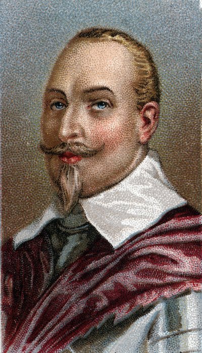 Portrait of Gustavus Adolphus of Sweden - Portrait of Gustave II Adolphe King of Sweden (1594-1632) - From series "Leaders of Men" - Chromolithography - English School, 20世紀 - グスタフ・アドルフスの肖像。 作： English School