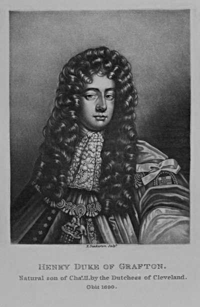 1815年にリチャードアーロムとチャールズターナーが描いた「イギリスの歴史に描かれた人物」からのグラフトンのヘンリーデュークの肖像 作： English School