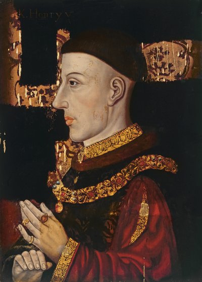 ヘンリー5世の肖像画（1387-1422）（修復中）（99913を参照） 作： English School